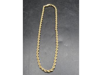 14K Yellow Gold Rope Chain Necklace 11.7grams