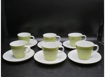 Elite 'narumi' Fine China Demitasse Cups & Saucers - Set Of 6 - 12 Pieces