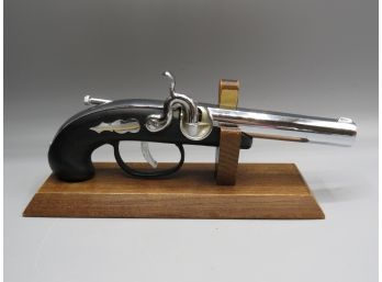 Faux Gun Lighter With Wood Holder