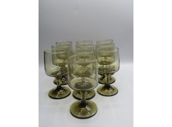 Amber Footed Glasses - Set Of 10