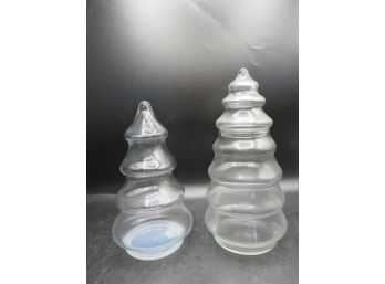 Glass Shaped Tree Candy Dishes - Set Of 2