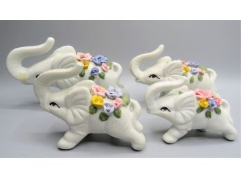 Ceramic Elephant Figurines - Set Of 4