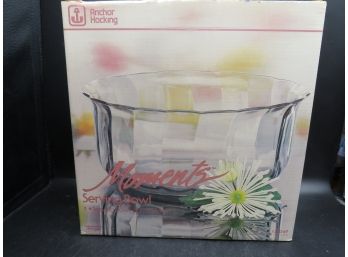 Anchor Hocking 'moments' Glass Serving Bowl In Original Box