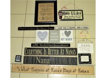 'nana' Assorted Signs, Wall Plaques - Set Of 15