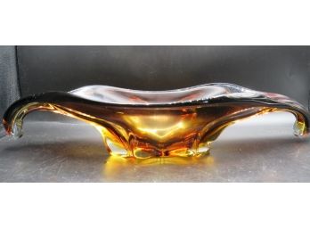 Amber Glass Decorative Bowl