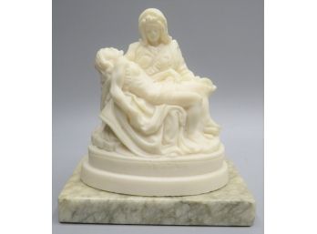 Virgin Mary With Jesus Figurine 'pieta' On Marble Base