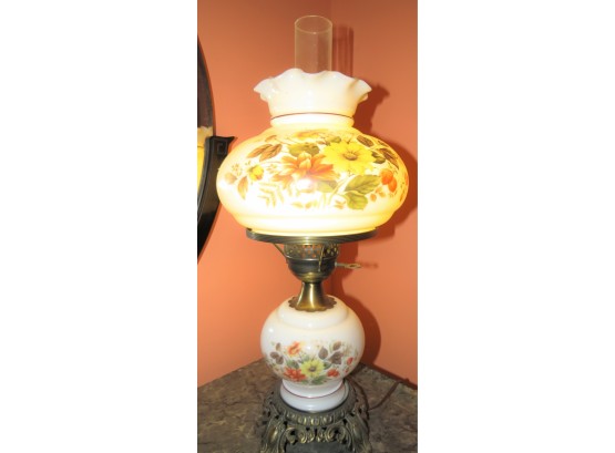 Ceramic Floral Hurricane Table Lamp
