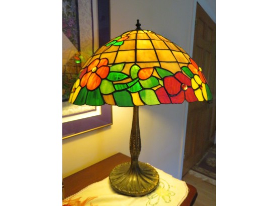 Tiffany Style Table Lamp Plastic Shade