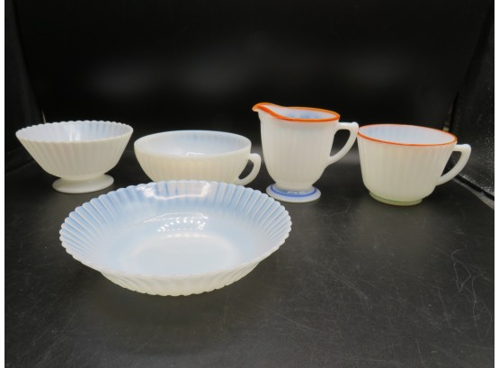 Macbeth Evans Cremax Footed Dessert Cups, 2-handled Sugar Bowls, Bowls, Creamer & Cup - 35 Pieces
