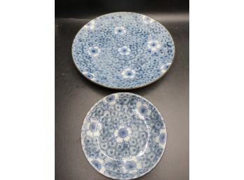 Blue Ceramic Dishes - Set Of 2