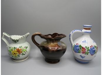 Ceramic Small Pitchers - Set Of 3