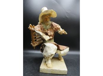 Paper Mache Village Folk Art Man Figurine