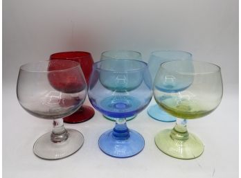Colored Stemmed Glasses - Set Of 6
