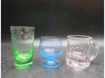 Colored/clear Glass Shot Glasses - 3 Styles - 20 Glasses