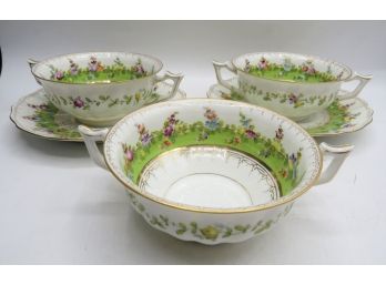 Da Vis Collamore & Co. Ltd. NY 3-teacups & 2-saucers