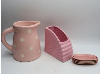 Terramoto Ceramic Pitcher , Vase & Tea Bag Holders - Assorted Set