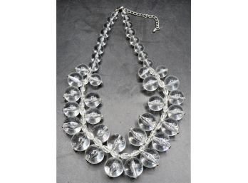 Clear Beaded Statement Necklace