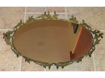Metal Framed Mirrored Tray