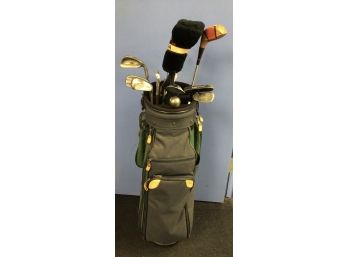 Wilson Golf Bag And Assorted Golf Clubs