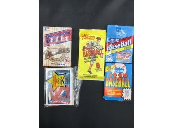 Sealed Assorted Topps & Fleer Baseball Cards & MLB Padres Chewing Gum 5 Piece Lot
