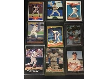 Assorted MLB Cards In Protective Sleeves Lot Of 9 Cards