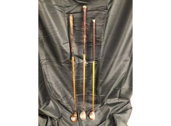 Set Of 3 Wooden Handled Hickory Woods