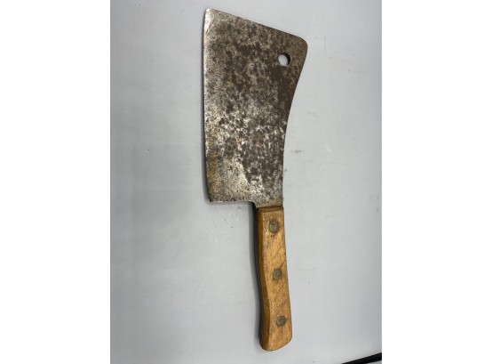 Vintage Briddell 8 INCH Butcher Cleaver #800A With Wooden Handle