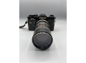 Vintage Canon FTb Film Camera With Vivitar 70-150mm Lens
