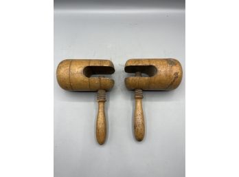 Vintage Wooden Clamps - 2 Total