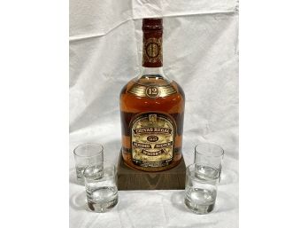 Vintage Chivas Regal With 4 Drinking Glasses - 1 Gallon - Sealed