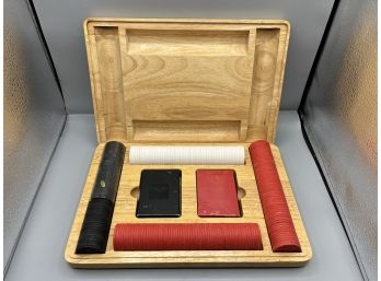 Malboro Poker Set With Wooden Carry Case