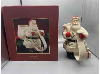 Lenox Porcelain Holiday Santa Pitcher - Box Included