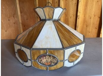Vintage Stained Glass Panel Ceiling Lamp
