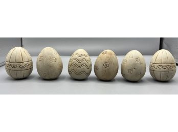 Decorative Ceramic Eggs - 6 Total