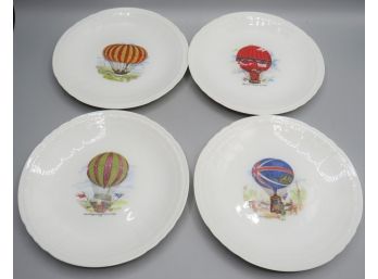 Collection Paris Porcelain Hot Air Balloon Plates - Set Of 4