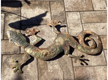 Metal Iguana Outdoor Decor 26.5'L