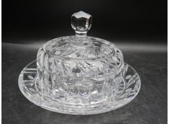 Crystal Covered Round Butter Dish