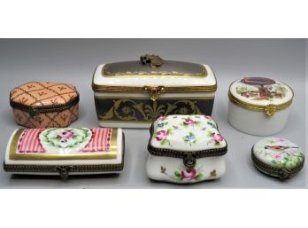 Limoges France Trinket Boxes - Assorted Set Of 6
