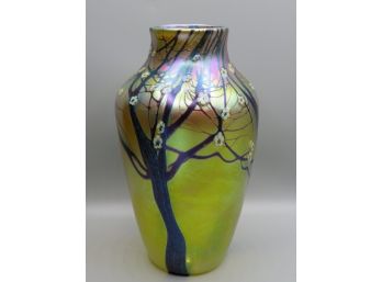 Orient & Flume Art Glass 1981 Iridescent Vase