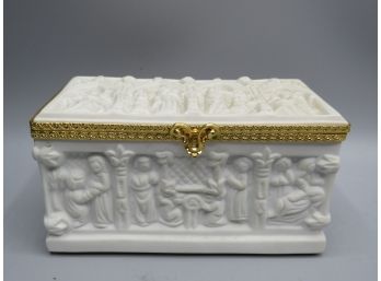 Limoges France White Trinket Box