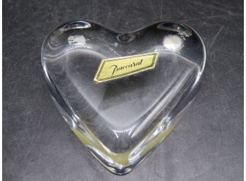 BACCARAT FRANCE CRYSTAL HEART SHAPED PAPERWEIGHT,  VINTAGE