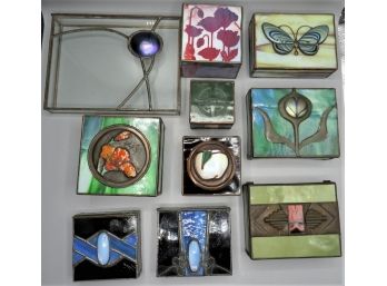 Orient & Flume, Daniel Boon & Heritage Decorative Glass Trinket Boxes - Assorted Set Of 10