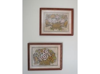 Framed Floral Wall Decor - Set Of 2