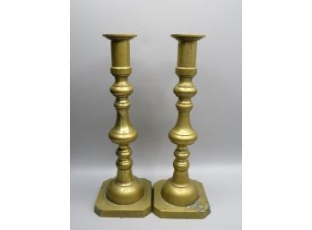 Brass Candlestick Holders - Set Of 2