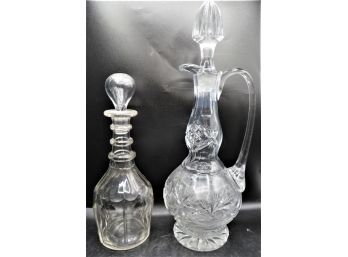 Glass Decanters With Stoppers - Set Of 2