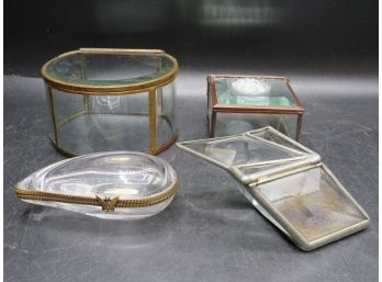 Glass Trinket Boxes - Assorted Set Of 4