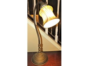 Goose Neck Glass Shade Table Lamp