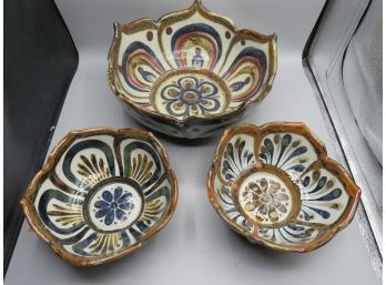 K.e. Mexico Painted Pottery Bowls - 11 Pieces