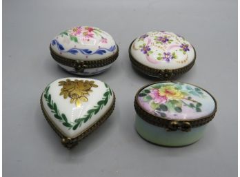Limoges France Porcelain Trinket Boxes - Set Of 4