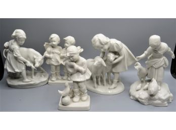 ' Frankenthal' & 'N'  Porcelain Figurines - Assorted Set Of 5